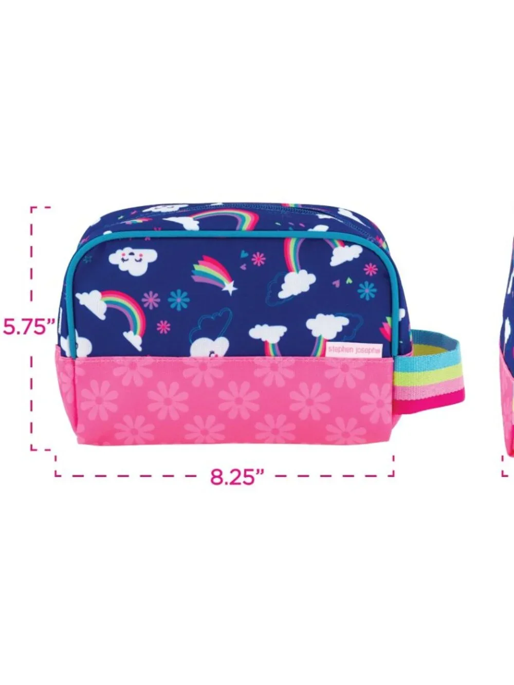 Stephen Joseph Rainbow Carry All Bag - Art Supplies -Toiletry Cosmetic Bag